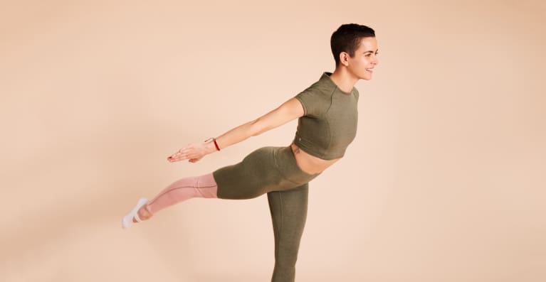 woman demonstrating balancing pose
