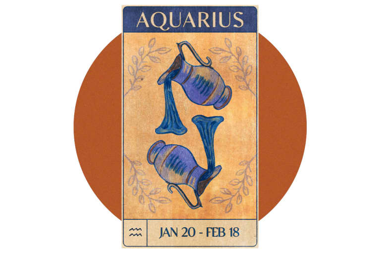 người mang nước aquarius trên thẻ cổ điển 