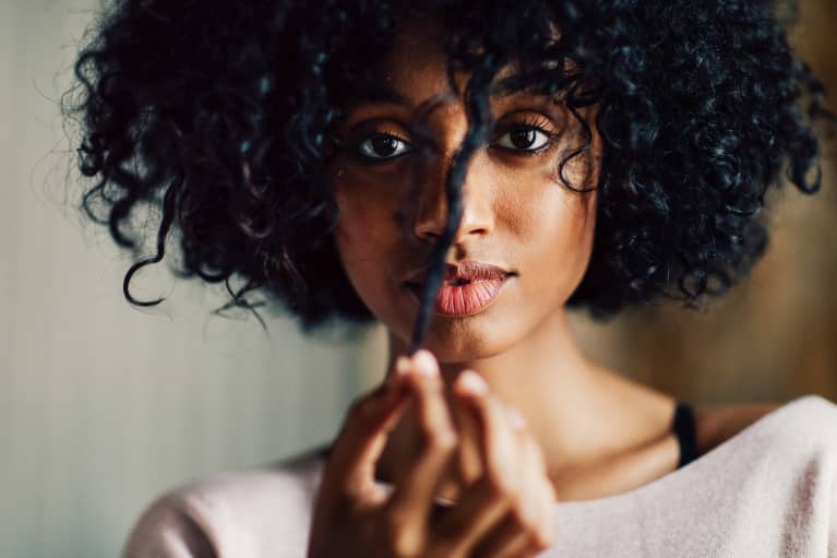 Woman with Curly Hair