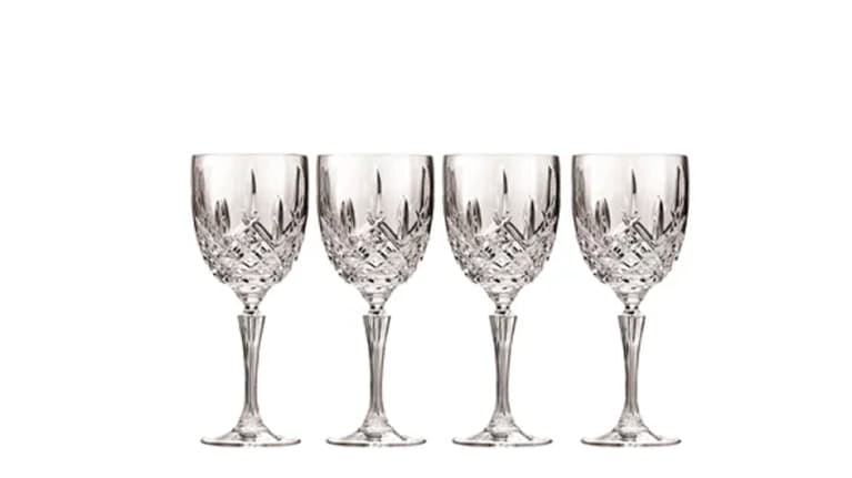 set of 4 crystal wine glasses
