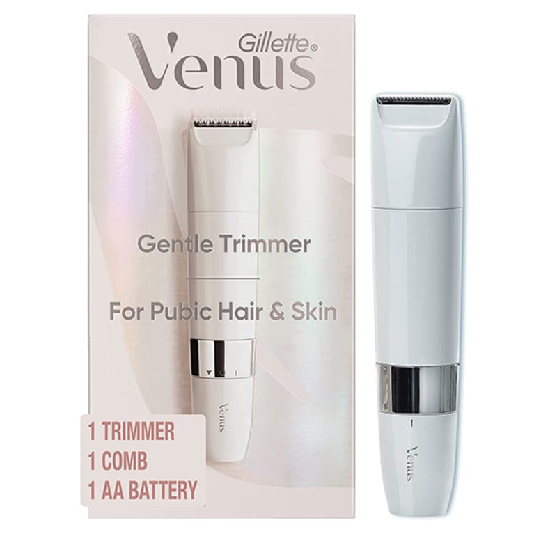 Gillette venus Gentle Trimmer for Pubic Hair, white with silver chrome details