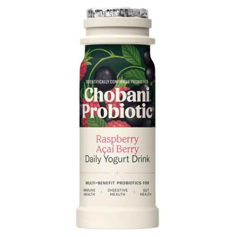 Chobani Probiotic Drink Raspberry Acai bottle Chobani Probiotic Drink Raspberry Acai bottle