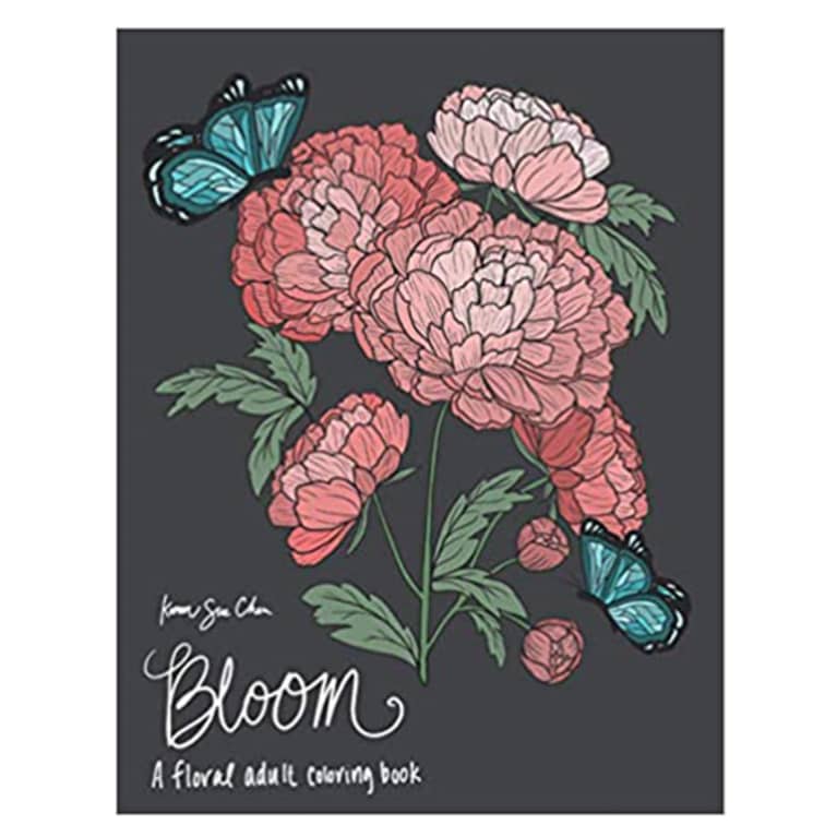 bloom coloring book cover black