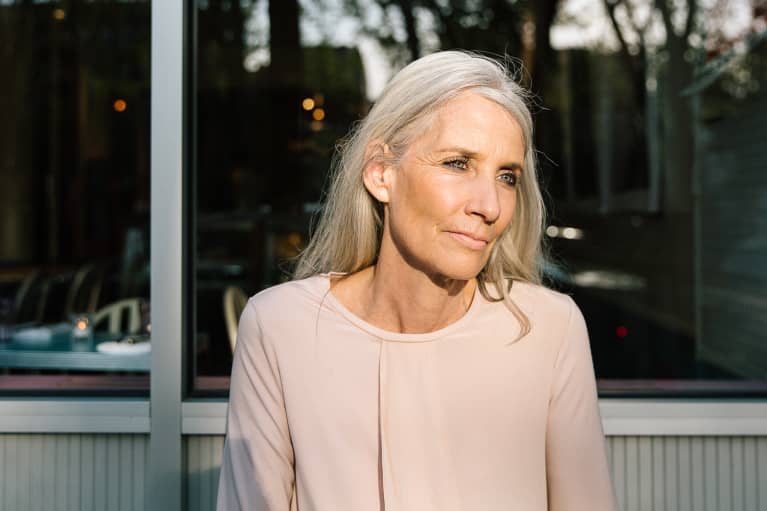 Older Woman Sitting Outside