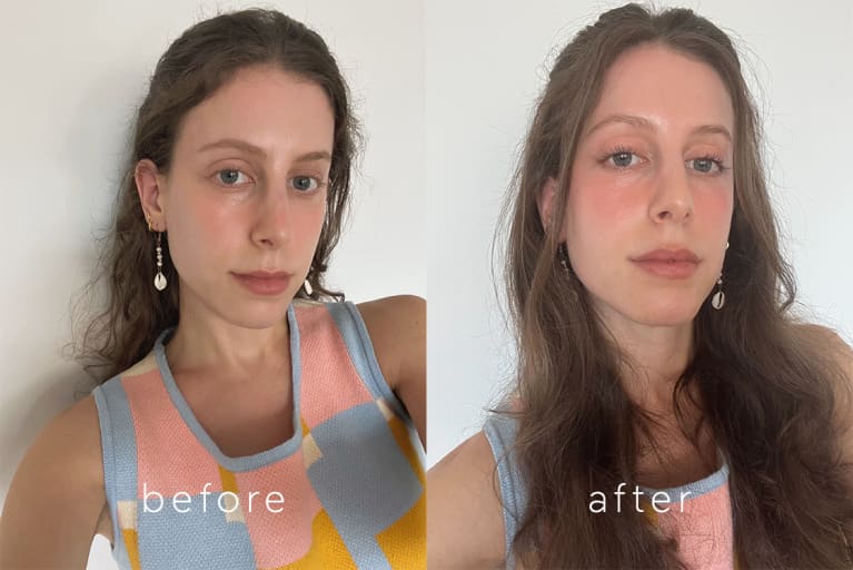 Jamie Before & After Applying MakeWaves Mascara