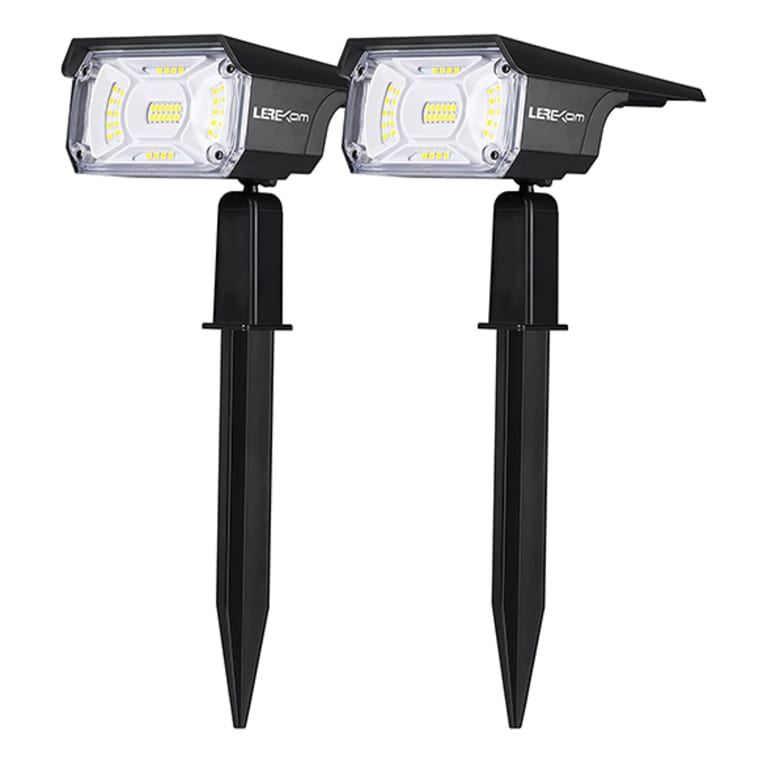 two outdoor solar lights 