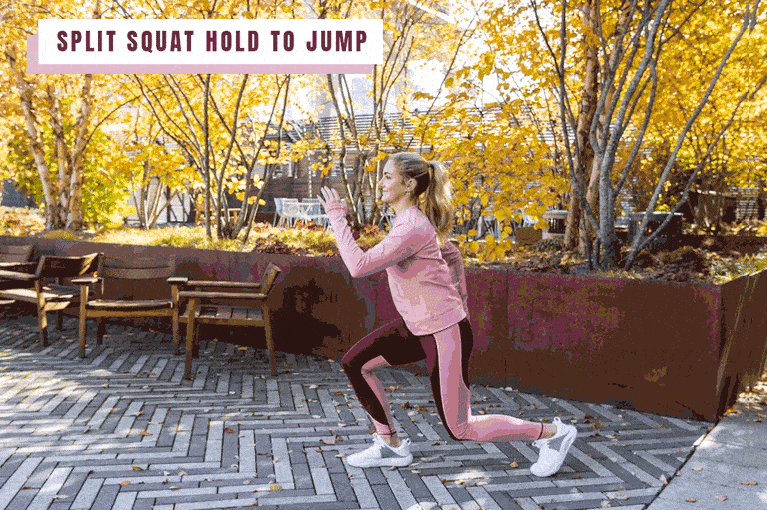 Split squat hold to jump - Jeremy Varner x mbg Creative