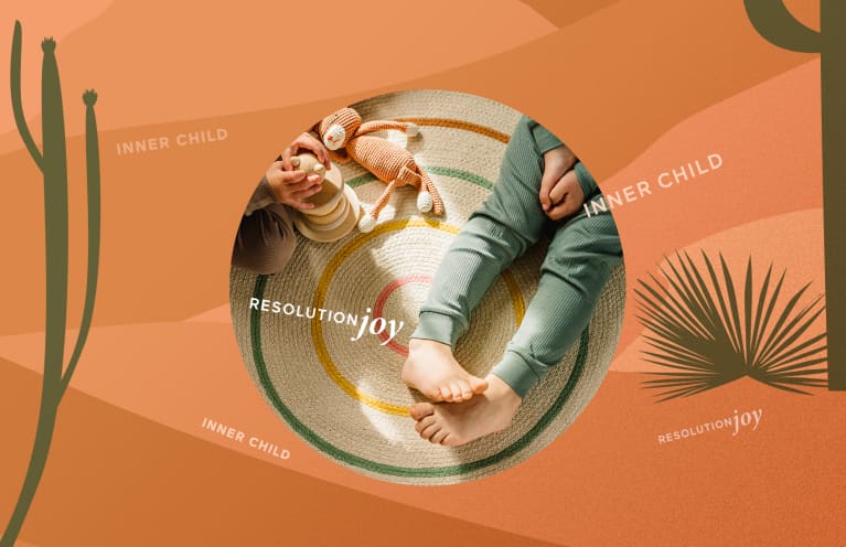 Inner child playing puzzles