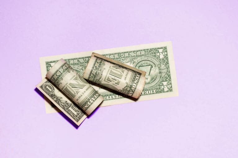 Minimal shot of money bills