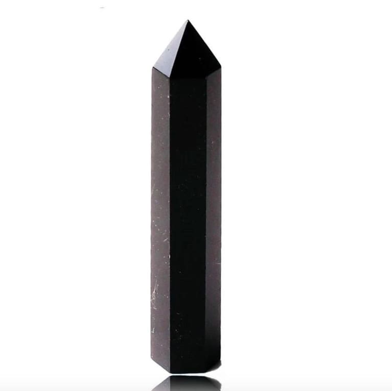 black obsidian obelisk point stone