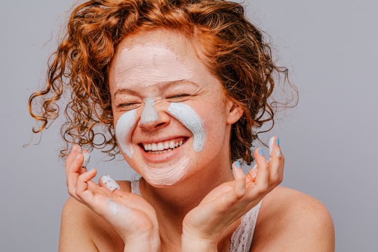 Young Woman with a DIY Face Mask