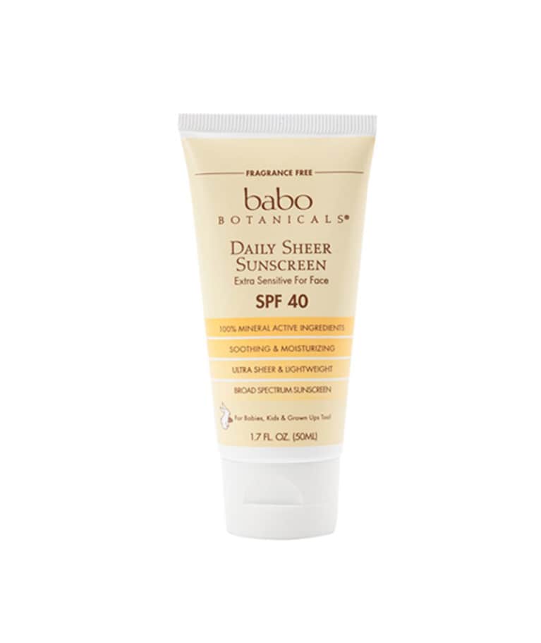 Babo Botanicals SPF 40 Daily Sheer Facial Sunscreen, Unscented